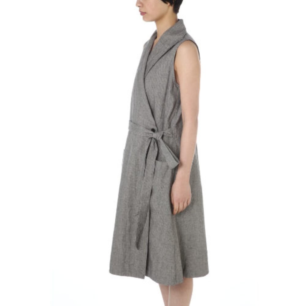 MHL by Margaret Howell Houndstooth chef check wrap dress cotton linen size 1 - Picture 9 of 9